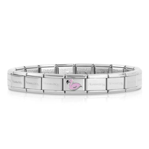 NOMINATION Classic Silver & Pink Flamingo Charm - Bumbletree Ltd