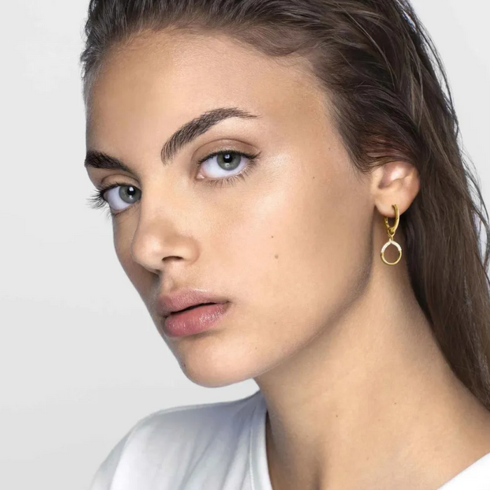 NOMINATION Endless Yellow Gold & CZ Circle Hoop Earrings - Bumbletree Ltd