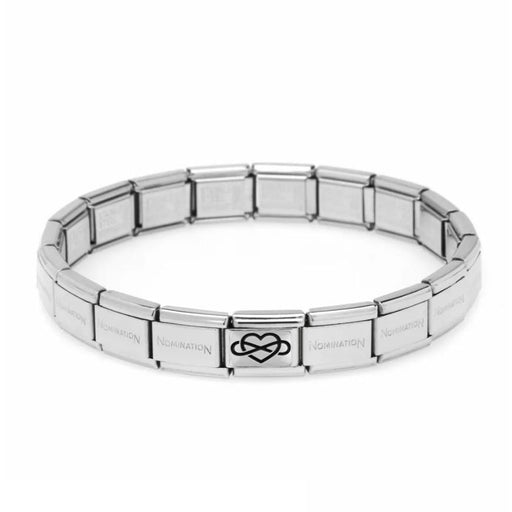 NOMINATION Classic Silver Infinity Black Heart Charm - Bumbletree Ltd