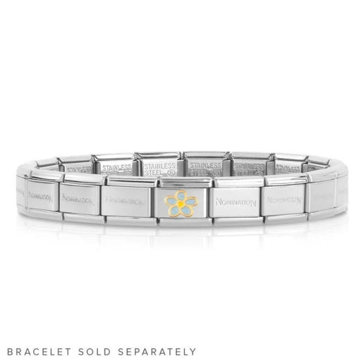 NOMINATION Classic Gold & Blue Forget Me Not Flower Charm - Bumbletree Ltd