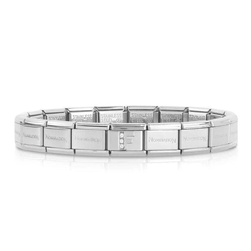 NOMINATION Classic Silver & CZ Letter F Charm - Bumbletree Ltd