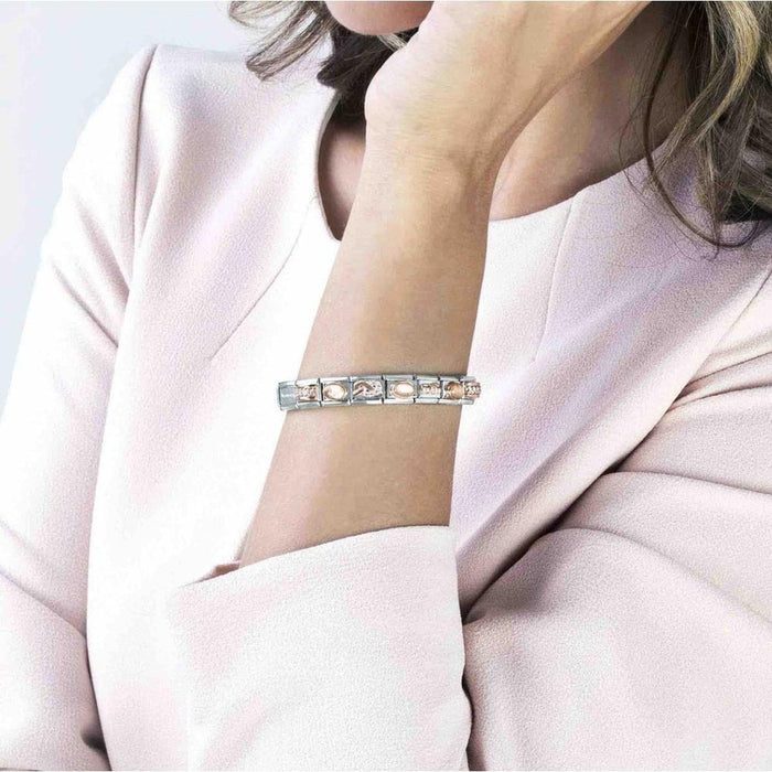 Composable Classic Link Letter R in Rose Gold and Cubic Zirconia