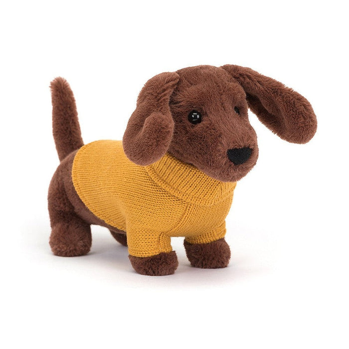Jellycat Sweater Sausage Dog Yellow - Plush - Jellycat - Bumbletree