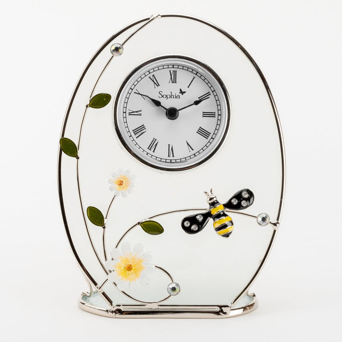 WIRE & GLASS BEE MANTEL CLOCK - Bumbletree Ltd