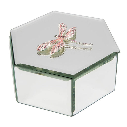 PINK CRYSTAL DRAGONFLY GLASS TRINKET BOX - Bumbletree Ltd