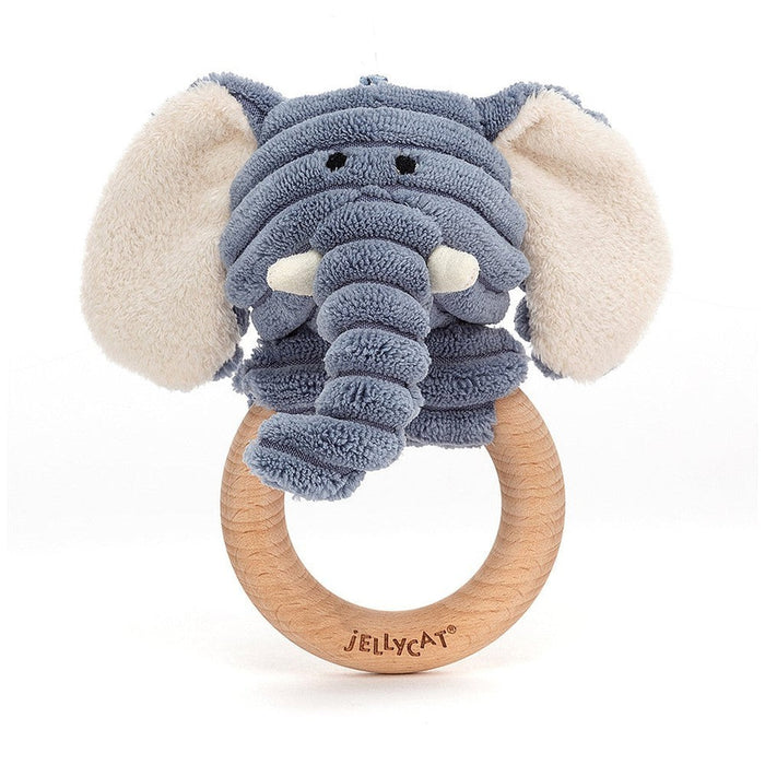 Jellycat Cordy Roy Baby Elephant Wooden Ring Toy - Plush - Jellycat - Bumbletree