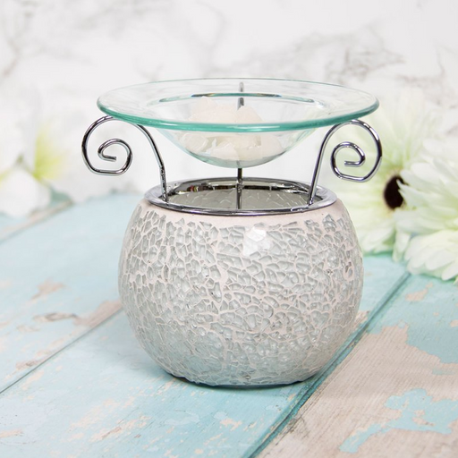 Silver Pearl Mosaic Oil And Wax Melt Burner - Bumbletree Ltd