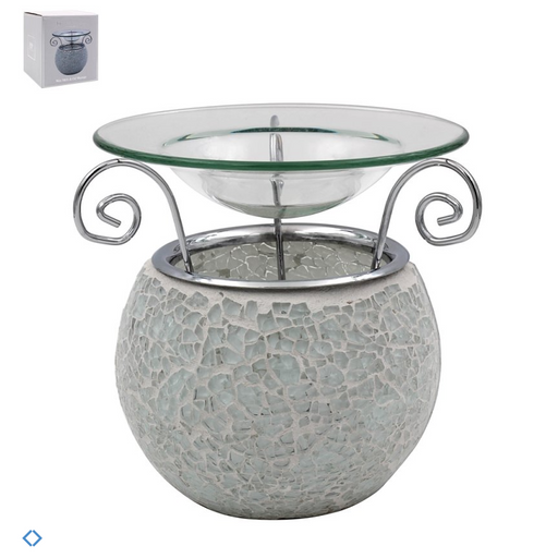 Silver Pearl Mosaic Oil And Wax Melt Burner - Bumbletree Ltd