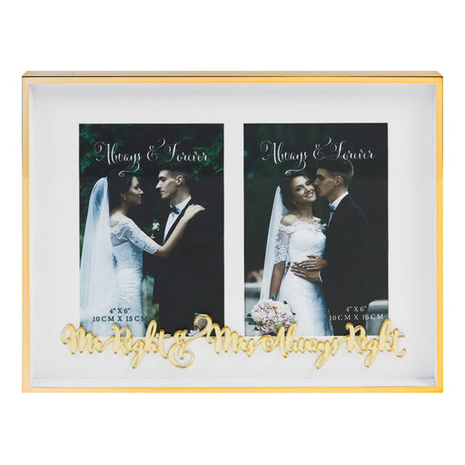4" X 6" - ALWAYS & FOREVER DOUBLE FRAME - MR RIGHT - Bumbletree Ltd