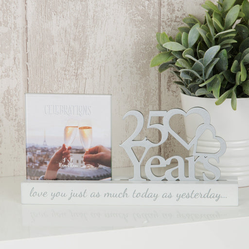 4" X 4" - CUT OUT PHOTO FRAME - 25 YEARS - Bumbletree Ltd