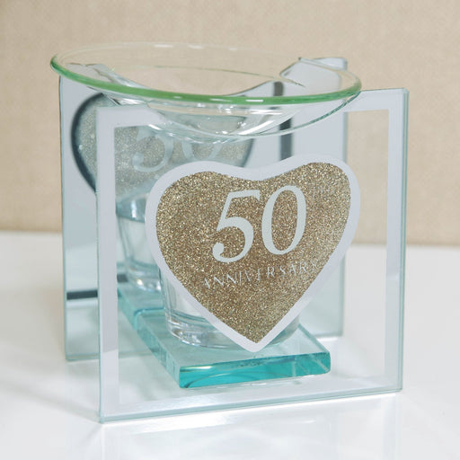 50TH ANNIVERSARY GOLD GLITTER OIL BURNER - Bumbletree Ltd