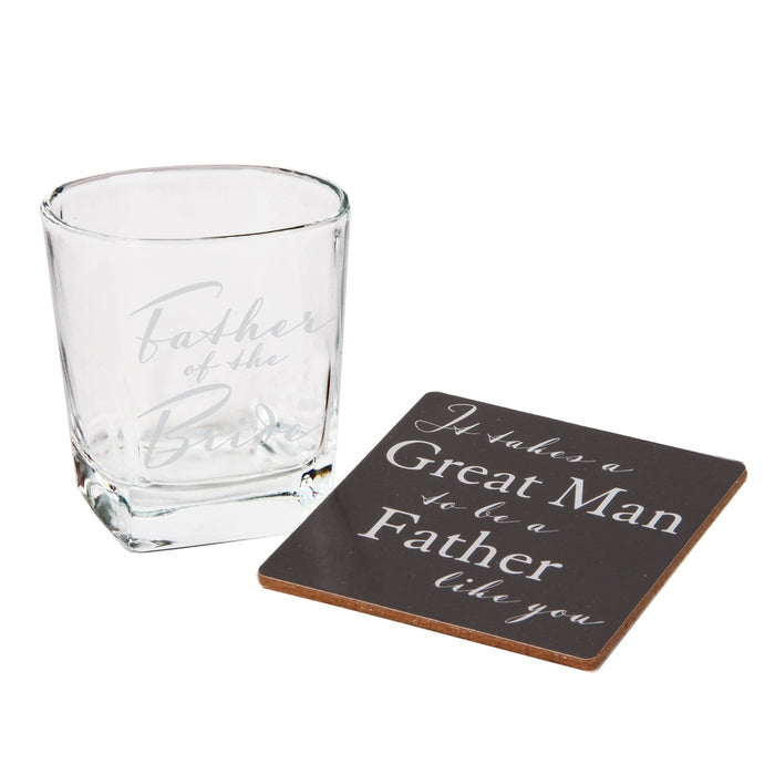 FATHER OF THE BRIDE WHISKY GLASS & COASTER - Bumbletree Ltd