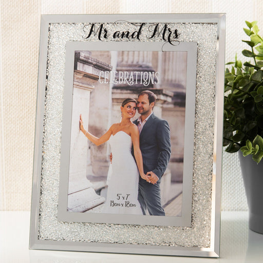 5" X 7" - CRYSTAL BORDER FRAME - MR & MRS - Bumbletree Ltd