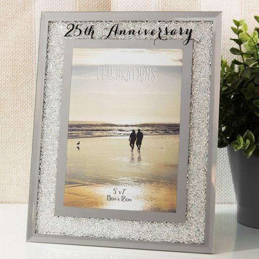 5" X 7" - CRYSTAL FRAME - 25TH ANNIVERSARY - Bumbletree Ltd