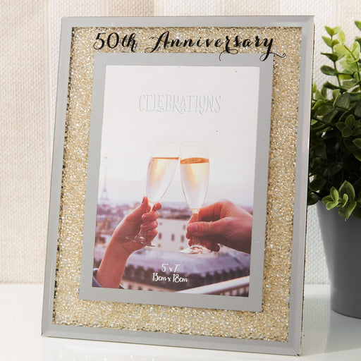 5" X 7" - CRYSTAL FRAME - 50TH ANNIVERSARY - Bumbletree Ltd