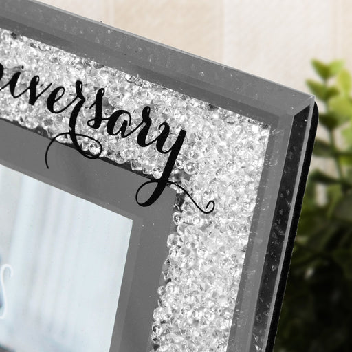 5" X 7" - CRYSTAL FRAME - HAPPY ANNIVERSARY - Bumbletree Ltd
