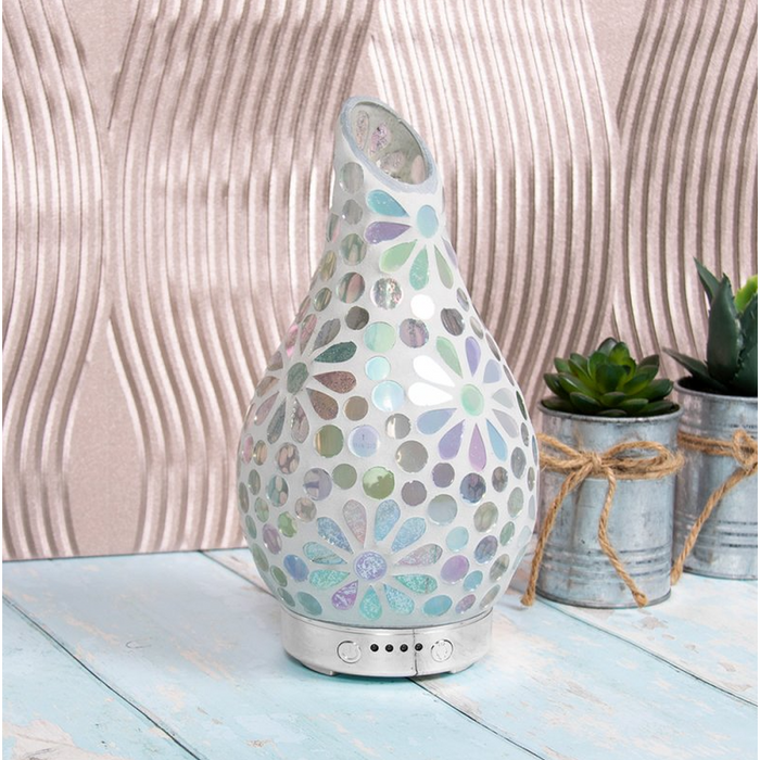 White Flower LED Colour Changing Aroma Diffuser - Bumbletree Ltd