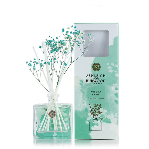 LIFE IN BLOOM: FLORAL REED DIFFUSER - WHITE TEA & BASIL - 150ML - Bumbletree Ltd