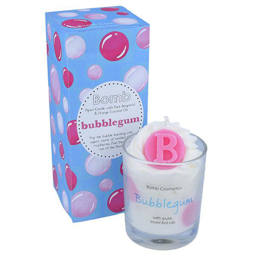 Bubblegum Piped Glass Candle - Bumbletree Ltd