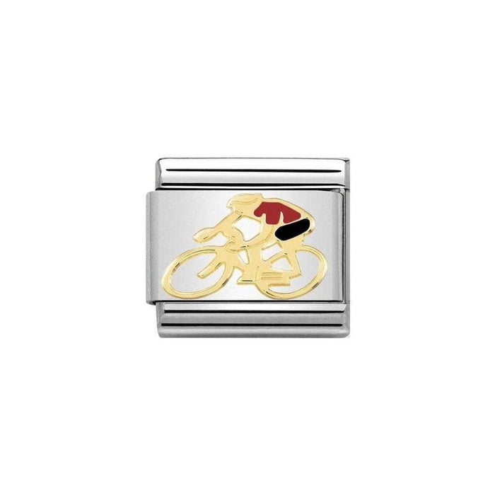 NOMINATION Classic Gold & Red Cyclist Charm - Bumbletree Ltd