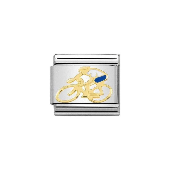 NOMINATION Classic Gold & White Cyclist Charm - Bumbletree Ltd