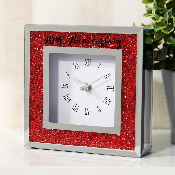 Crystal Border Mantle Clock - 40th Anniversary - Bumbletree Ltd