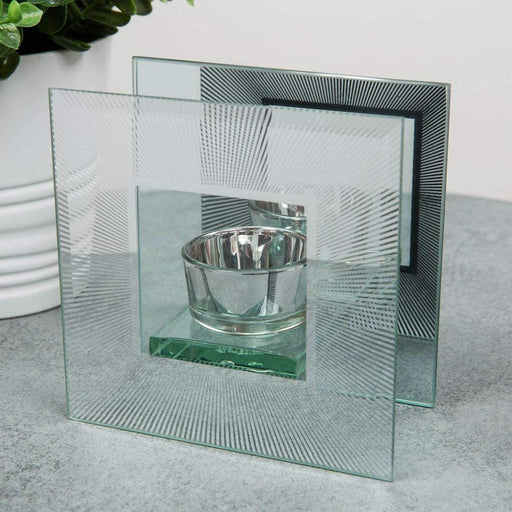 Mirror Glass Starburst Single Tealight Holder - Bumbletree Ltd