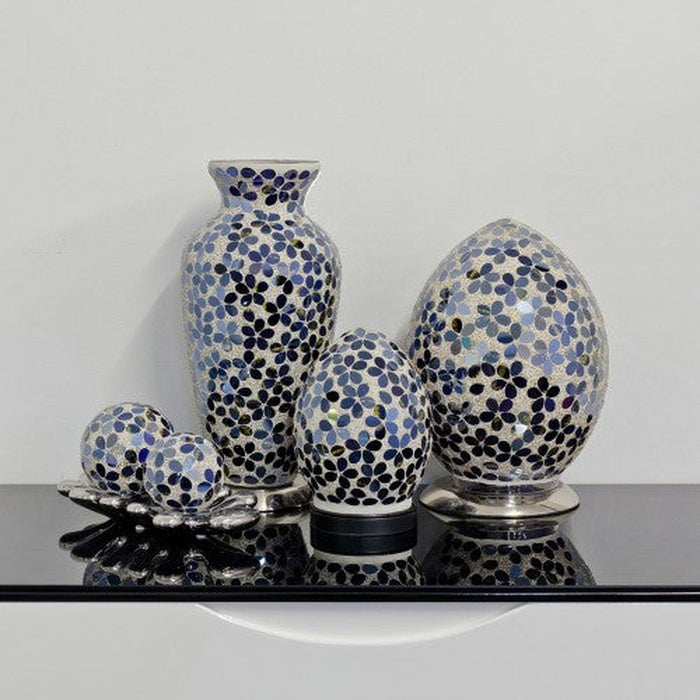 Mini Mosaic Glass Egg Lamp - Purple Flower - Bumbletree Ltd