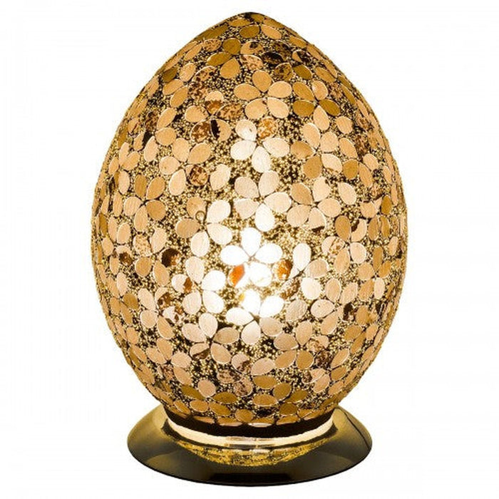 Mosaic Glass Egg Lamp - Autumn Gold Flower - Bumbletree Ltd