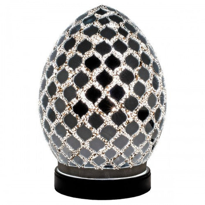 Mini Mosaic Glass Egg Lamp - Mirrored Tile - Bumbletree Ltd