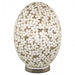 Large Mosaic Glass Egg Lamp - Opaque White Flower - Bumbletree Ltd