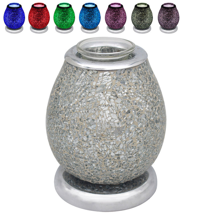 Mosaic Desire Silver LED Aroma Lamp - Bumbletree Ltd