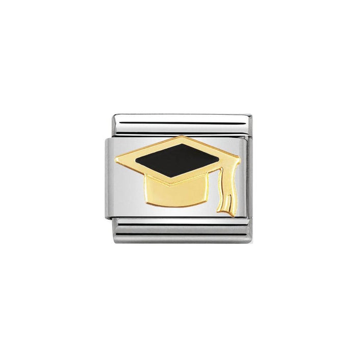 NOMINATION Classic Black Graduation Cap Charm - Bumbletree Ltd