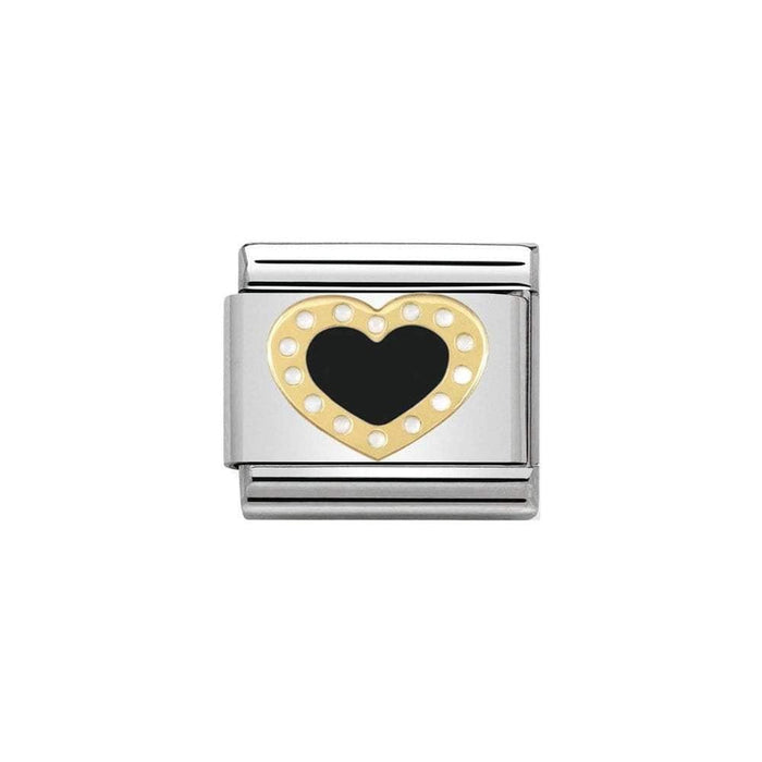 NOMINATION Classic Black Heart With Dots Charm - Bumbletree Ltd