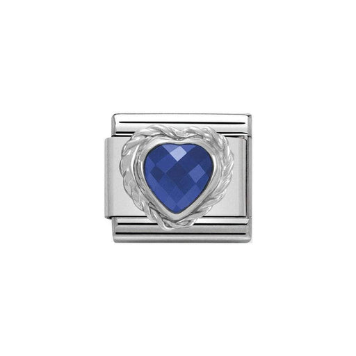 NOMINATION Classic Blue Heart Shaped CZ Charm - Bumbletree Ltd