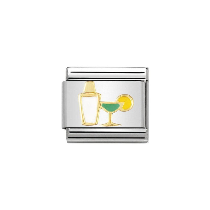 NOMINATION Classic Cocktail Shaker & Glass Charm - Bumbletree Ltd