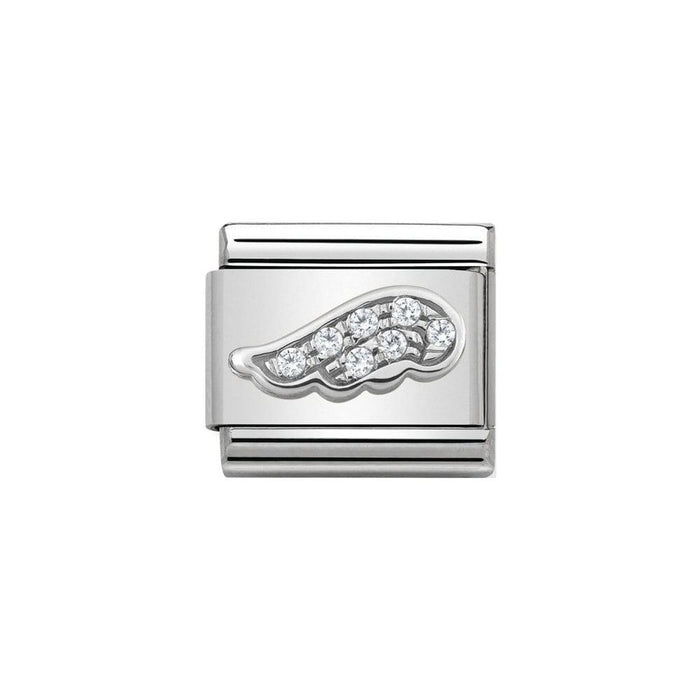 NOMINATION Classic CZ Angel Wing Charm - Bumbletree Ltd