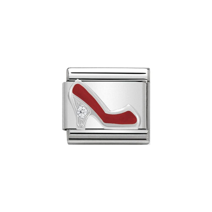 NOMINATION Classic CZ Silver and Red Shoe Charm - Bumbletree Ltd