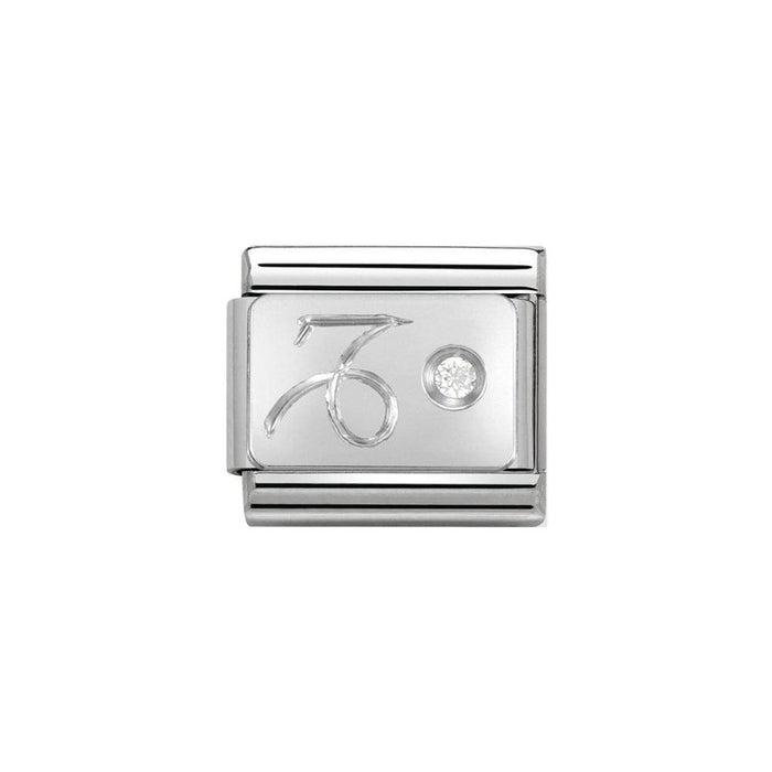 NOMINATION Classic CZ Silver Capricorn Symbol Charm - Bumbletree Ltd