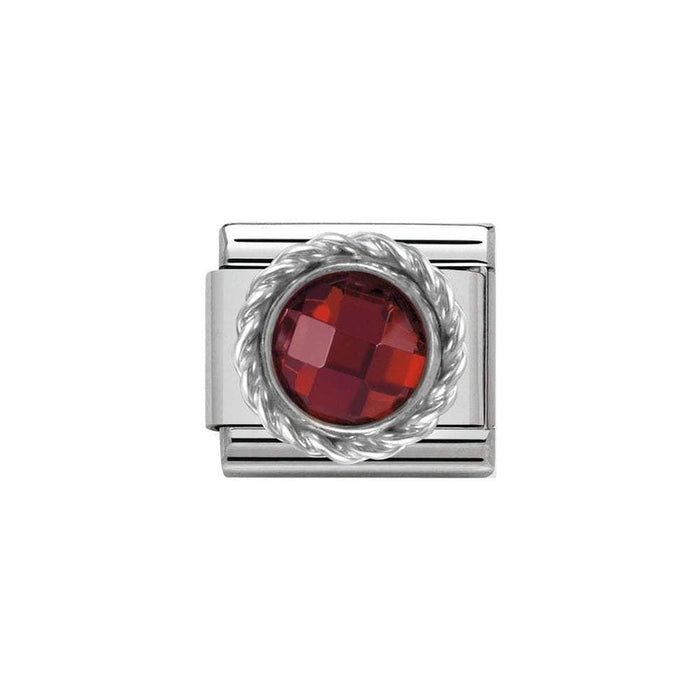 NOMINATION Classic CZ Silver Faceted Red Charm - Bumbletree Ltd