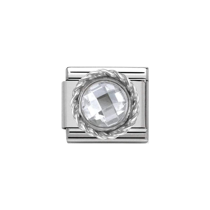 NOMINATION Classic CZ Silver Faceted White Charm - Bumbletree Ltd