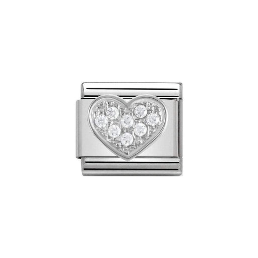 NOMINATION Classic CZ Silver Heart Charm - Bumbletree Ltd