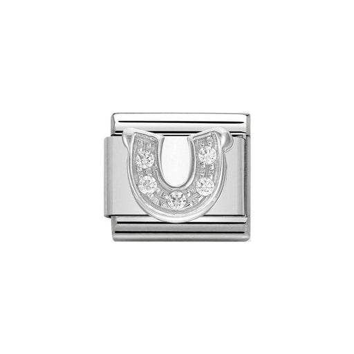 NOMINATION Classic CZ Silver Horseshoe Charm - Bumbletree Ltd