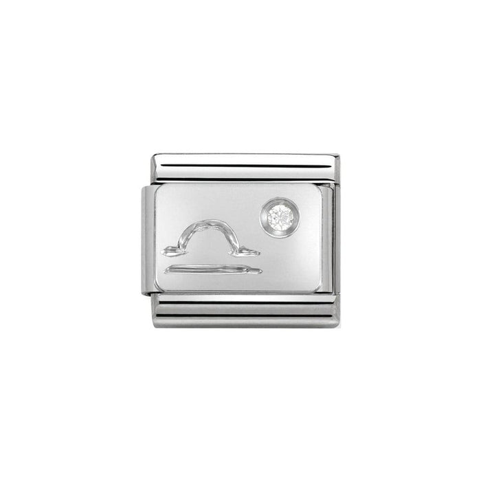 NOMINATION Classic CZ Silver Libra Symbol Charm - Bumbletree Ltd