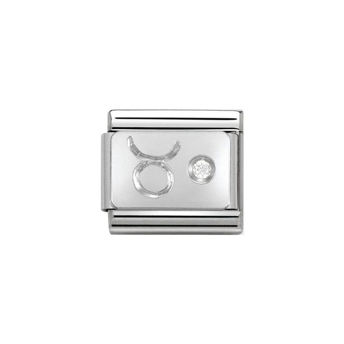 NOMINATION Classic CZ Silver Taurus Symbol Charm - Bumbletree Ltd