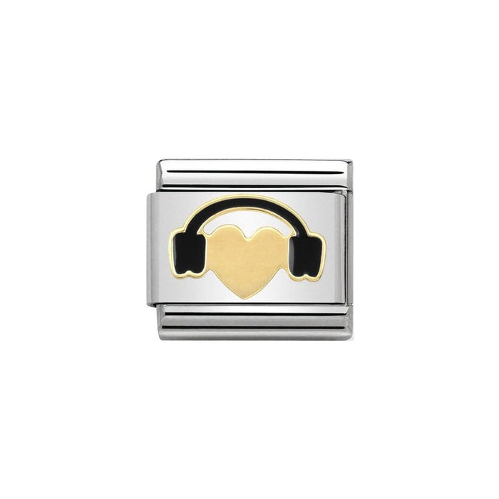 NOMINATION Classic Enamel Heart With Headset Charm - Bumbletree Ltd