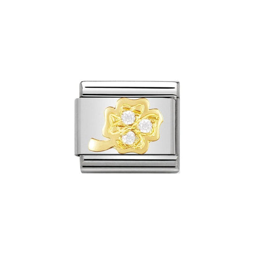 NOMINATION Classic Four Leaf Clover Cubic Zirconia Charm - Bumbletree Ltd