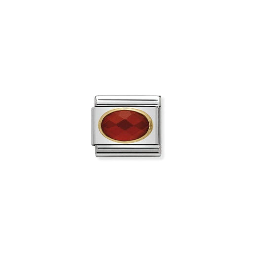 NOMINATION Classic Gold and Red Agate Charm - Bumbletree Ltd