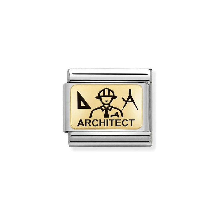 NOMINATION Classic Gold & Black Architect Charm - Bumbletree Ltd