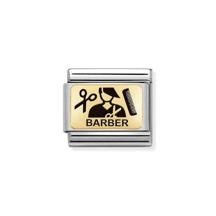 NOMINATION Classic Gold & Black Barber Charm - Bumbletree Ltd